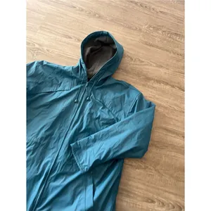 Misty Harbor Rain Coat Jacket Womens Large Teal Hooded Fleece Lined Vinyl Coat thumbnail 6
