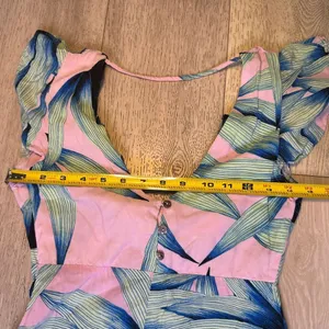 Vici maxi floral pink‎ and blue flowy maxi dress tropical flutter sleeves size s thumbnail 8