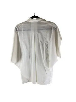 BCBGMaxAzria Blouse Dolman Sleeve Oversized Pockets Button Down White XL? thumbnail 2