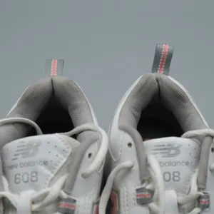 New Balance 608 v5 Sneakers 10.5 Women 9 Men White Pink Leather WX608WP5 thumbnail 7