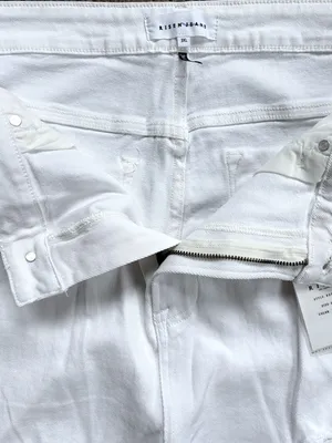 NWT Risen Jeans High Rise Distressed Wide Leg Dad Jeans White Size 3X thumbnail 5