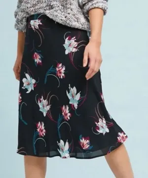 Anthropologie w5 Lillium floral ruffle detail skirt medium thumbnail 1