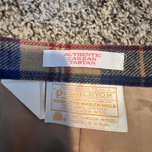 Pendleton Vintage Wool Cailean Tartan Plaid Pleated Midi Skirt‎ Blue Tan Size 12 thumbnail 4