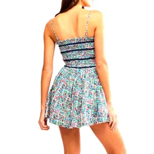 NWT FREE PEOPLE Women’s Boho Bali Checked out Floral Print Romper thumbnail 2
