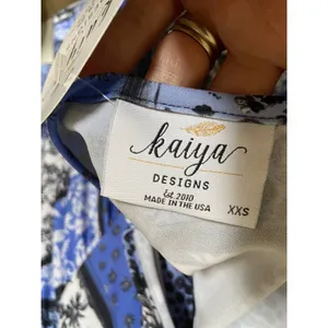 Kaiya Designs Womens Dress Size‎ XXS Serene Manning Blue Patchwork Sundress NEW thumbnail 4