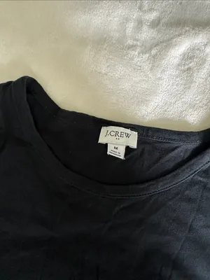 J. Crew Black Eyelet Ruffle Hem Tank thumbnail 3