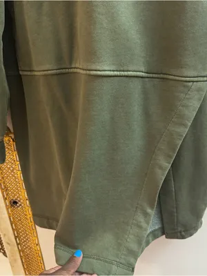 7 for all mankind women’s Olive Green Hoodie sweatshirt Dress size XS Side Slit thumbnail 5
