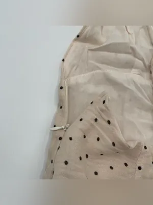 Reset by Jane Ivory Black Polka Dot Cotton blend jumpsuit Strappy Wide Leg Lined thumbnail 6