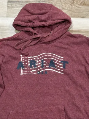 Ariat Real Red American Crewneck Sweatshirt Hoodie Women’s Medium thumbnail 5