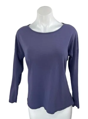 Lululemon Back Into It Purple Blue Knit Long Sleeve Cross Back Shirt Top Size M thumbnail 1