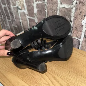 Lauren Ralph Lauren Safia Strappy Platform Sandals Women 10B Black Leather Dress thumbnail 8