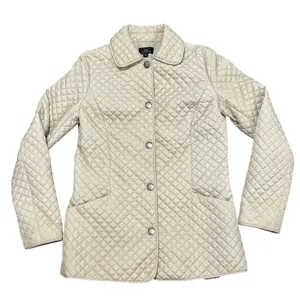 Brooks Brothers 346 Womens Cream Quilted Snap Front Jacket Beige Size 4 thumbnail 1