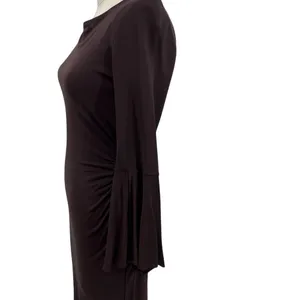 Diane von Furstenberg Vintage Brown Bell Sleeve Sheath‎ Dress Y2K Size 12 thumbnail 6