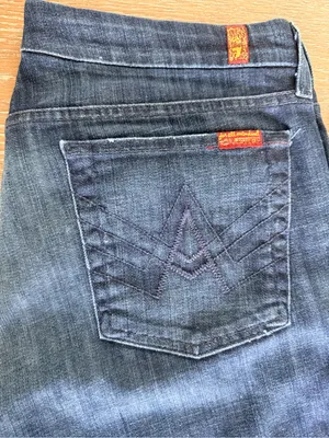 Women’s VTG 7 For All Mankind A-Pocket Bootcut Jeans Sz 31 Made in USA thumbnail 2
