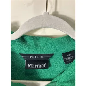 Marmot Polartec 1/4 Zip Green Fleece Pullover Medium Lightweight Outdoor Hiking thumbnail 2