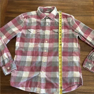 American Eagle Women's Super Soft Pink and Gray Flannel Size Small thumbnail 4