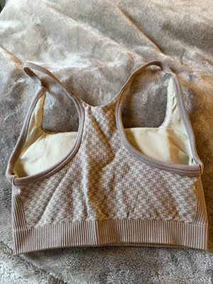 All in Motion Houndstooth Sports Bra - Tan thumbnail 6