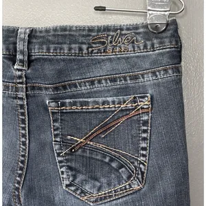 Silver Frances Jeans Size 28 33 Blue Denim Embroidered Pockets Bootcut Low Rise thumbnail 6