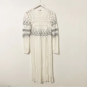 FREE PEOPLE Sweet Sunny Days Tunic White Lace Sheer Size XS thumbnail 3