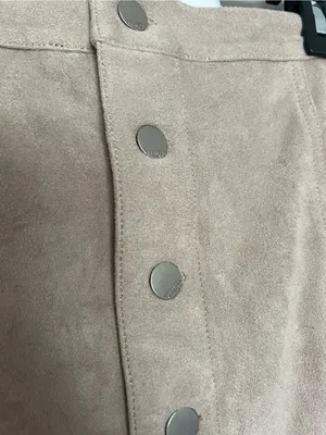 Express Taupe Suede-Look Button Front Mini Skirt thumbnail 2