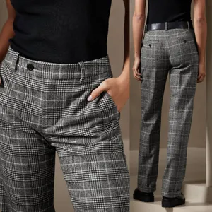 NWT Banana Republic Brooke Gray Plaid Wool Pants Minimalist Career Preppy Office thumbnail 2