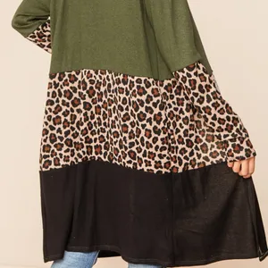 HAPTICS Western Boho Cheetah Small Colorblock Long Sleeve Pocket Cardigan thumbnail 6