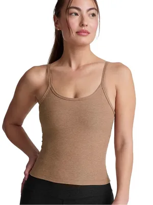 Beyond Yoga spacedye forever tank top sports bra crop Desert Sand Heather thumbnail 1
