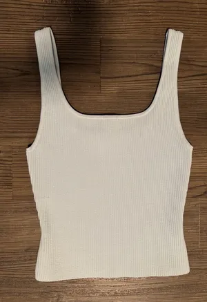 Aritzia Light Blue Ribbed Square-Neck Tank thumbnail 1
