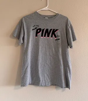 PINK Victoria's Secret Grey Tee with Black and Pink Logo thumbnail 1