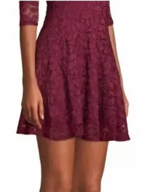 Material Girl Burgundy Lace Dress | Size Small thumbnail 5