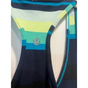 Lululemon tank 2 stripes teal navy‎ green athletic top racer back thumbnail 3