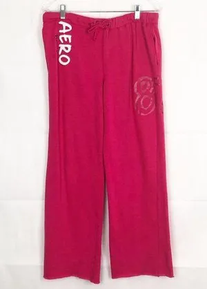 Aeropostale Pants Womens Medium Y2K Retro Throwback Wide Leg Active Lounge thumbnail 1