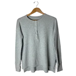 OFFLINE by Aerie Waffle Henley Shirt Women XS Gray Long Sleeve Athleisure thumbnail 2