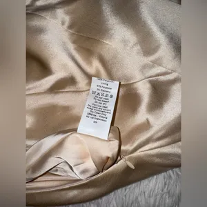 NWOT HOUSE OF CB Vittoria Champagne Chiffon Floor Length Gown sz XS thumbnail 10