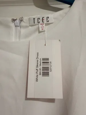 TCEC White Puff Sleeve Mini Dress thumbnail 2