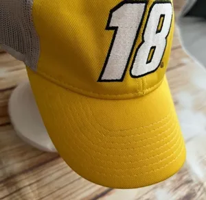 NASCAR Mesh back Team Yellow Hat Cap with driver's number Kyle Busch #18 thumbnail 7