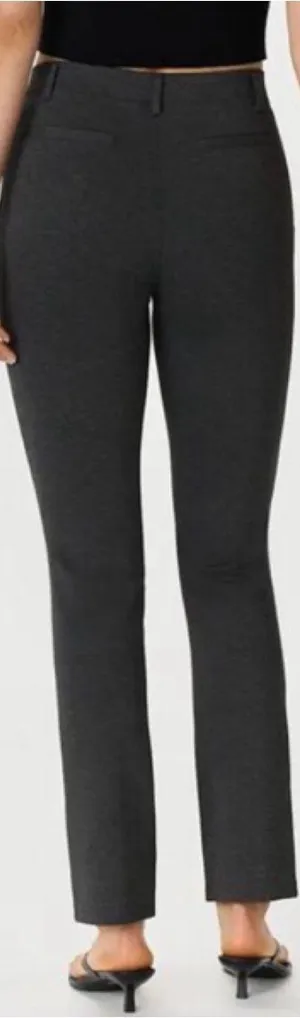 Quince Ultra-Stretch Ponte Straight Leg Pants Charcoal Grey Office thumbnail 2