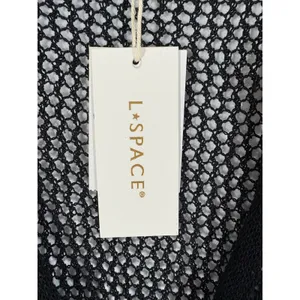 L*Space Adrift Dress Black Crochet Maxi Button Down Cover Up Medium thumbnail 7