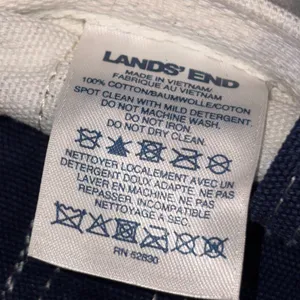 Lands’ End Navy Blue Canvas Daisy Drawstring Bucket Bag Shoulder Bag Crossbody thumbnail 6