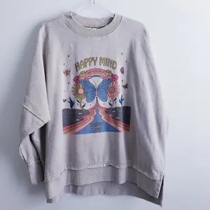 Simply Southern Happy Mind Distressed Pullover Long Sleeve Sweater thumbnail 2