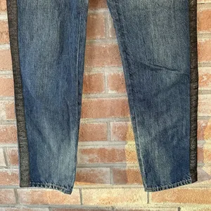 NWOT Madewell Perfect Vintage Jeans Metallic Tuxedo Glitter Stripe thumbnail 4