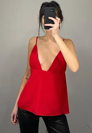 NBD / Revolve Roxanne Cami Top in Candy Red NWT thumbnail 1