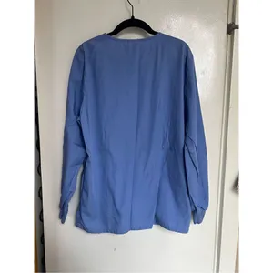 Cherokee Workwear Blue Long Sleeve Snap Button Up Scrub Top Woman’s Size XS thumbnail 7