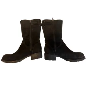 UGG Australia Boots Womens 8 Black Suede‎ Shearling Lined Buckle Moto Lug Sole thumbnail 8