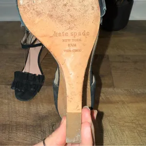 Kate Spade Black and Tan Cork Wedge Sandals thumbnail 5