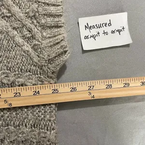 Lagenlook One Size Gray Chunky Cable Knit Wool Cardigan Cozy Minimalist Boho thumbnail 8