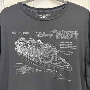 Disney Cruise Line Short Sleeve Tee Shirt in Grey with White Print thumbnail 2