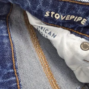 American Eagle Stovepipe Jeans Dark Wash Stretch High Waist Structured 0 Short thumbnail 9