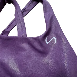 TLF Take Life Further Womens Purple Shimmer Crossback Sports‎ Bra S Yoga Gym thumbnail 3
