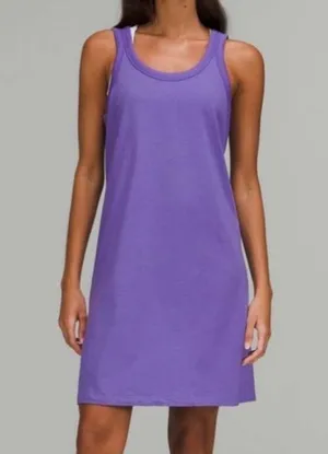 Lululemon Classic Fit Cotton Blend Scoop Dress Size 4 Purple Linen Tank Shirt thumbnail 1